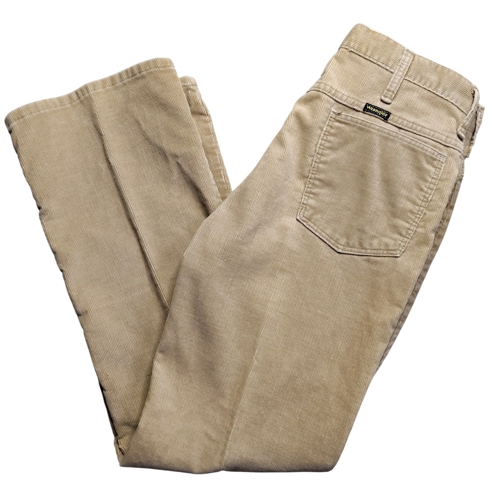 Wrangler 700 Corduroy Pants Mens 33S Tan Vintage Made in USA Talon Zip